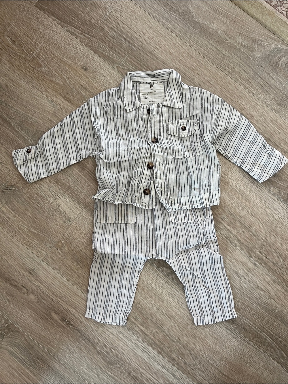 Banana Republic White and Black Striped Kids Matching Set